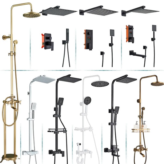 Promotion Shower Faucet Floor Mounted Bathtub Faucet Wall Bath Shower Set Ship From Brazil / EU /CA/MX Warehouse