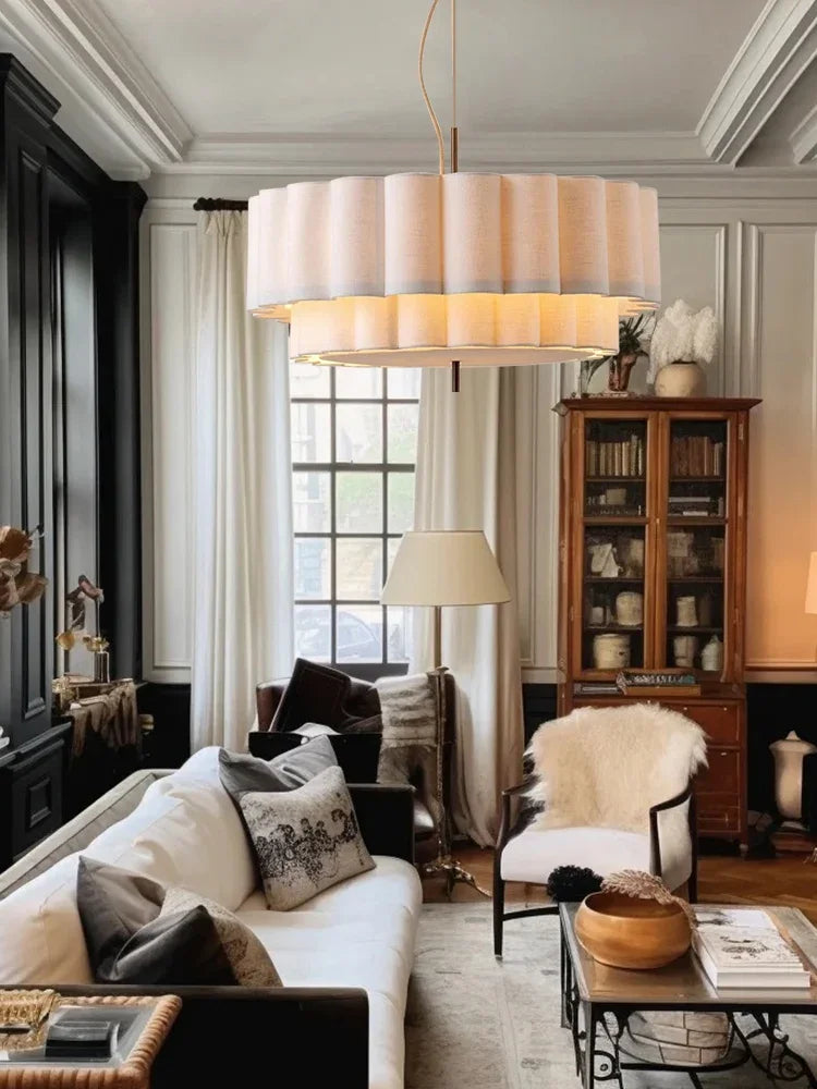Folia Fabric Pendant lamp Bohemia Large Linen Lamp Wabi Sabi Living Dining room Bedroom lamp B&B Decoration Lounge room Lamp