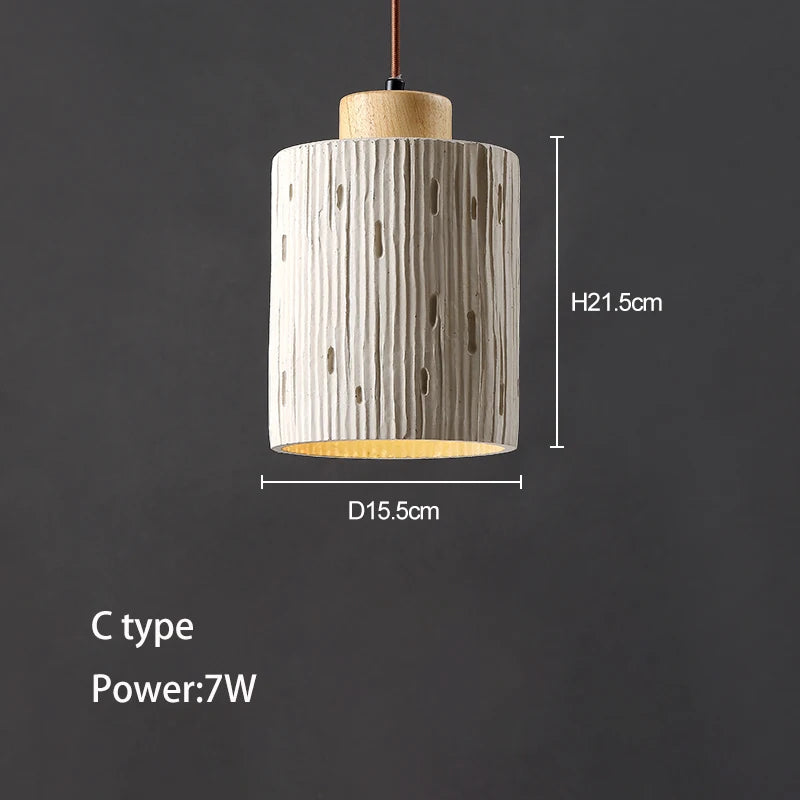 Led Pendant Light Bedroom Bedside Chandelier High Concrete Cement Ceiling Hanging Lamp Restaurant Bar Art Loft Designer Lighting