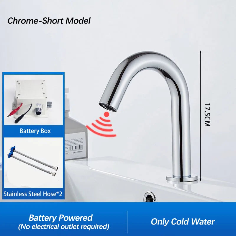 Black Automatic Touch Free Infrared Sensor Bathroom Basin Faucet.Touchless Tapware.Cold Hot Water Mixer Tap.Bathroom Sink Faucet