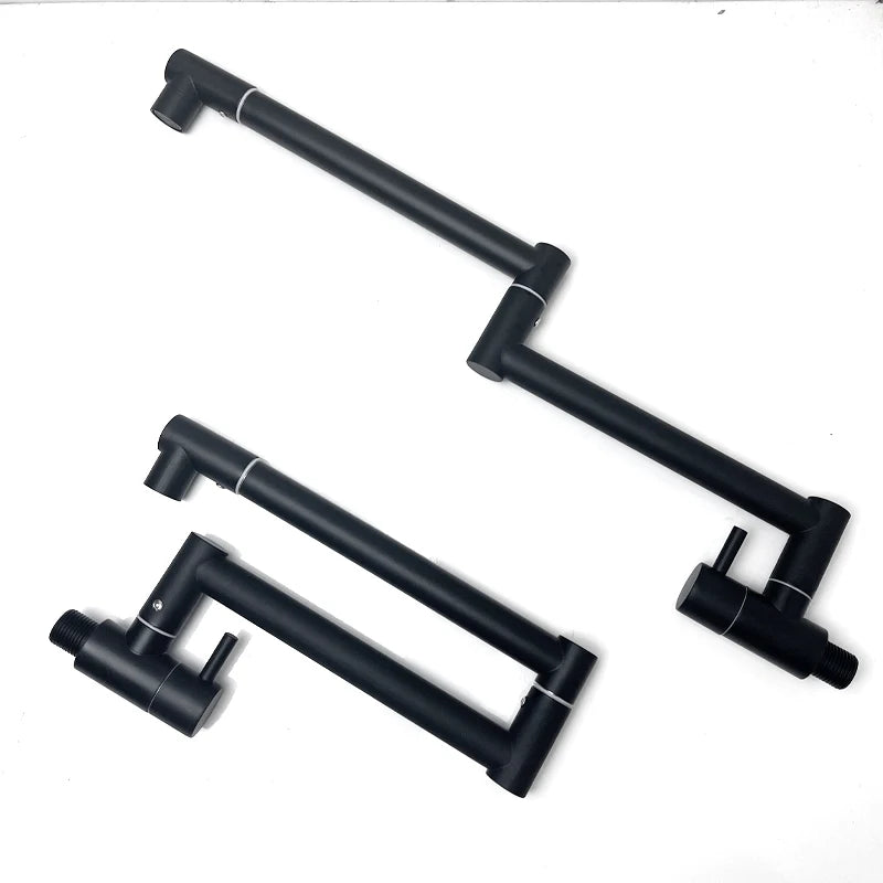 Baokemo Folding into the Wall Faucet 304 Stainless Steel Universal Rotation Faucet Kitchen Concealed Single Cold Faucet