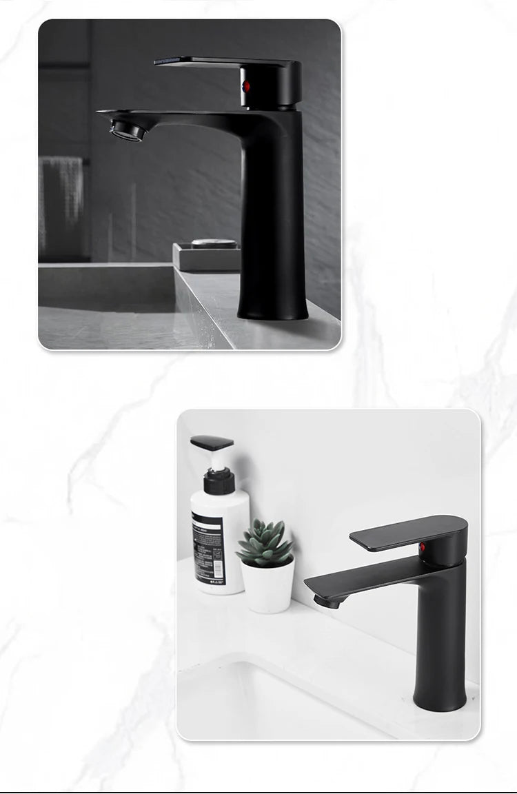 Black Basin Faucet Bathroom Washbasin Sink Water Mixer Tap Hot Cold Water Basin Sink Tap kitchen Deck Mounted Faucet accessories