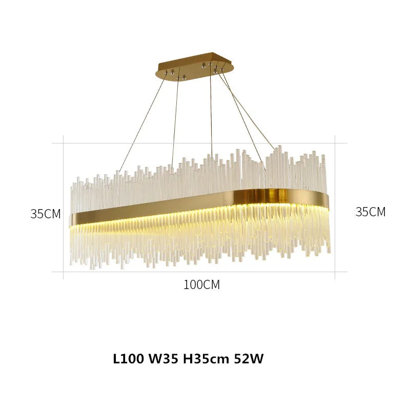Modern Luxury Drawing Room Glass Led Chandelier Dining Room Led Dimmable Pendant Lamp Lustre Gold Metal Lamp Fixtures Lamparas