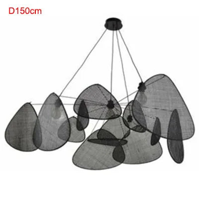 Modern Living Room Pendant Lamp Dining Room Leaf Grid Rural Hand Made Rattan Art Screen Cchandelier Bedroom Home Decor 110V 240V