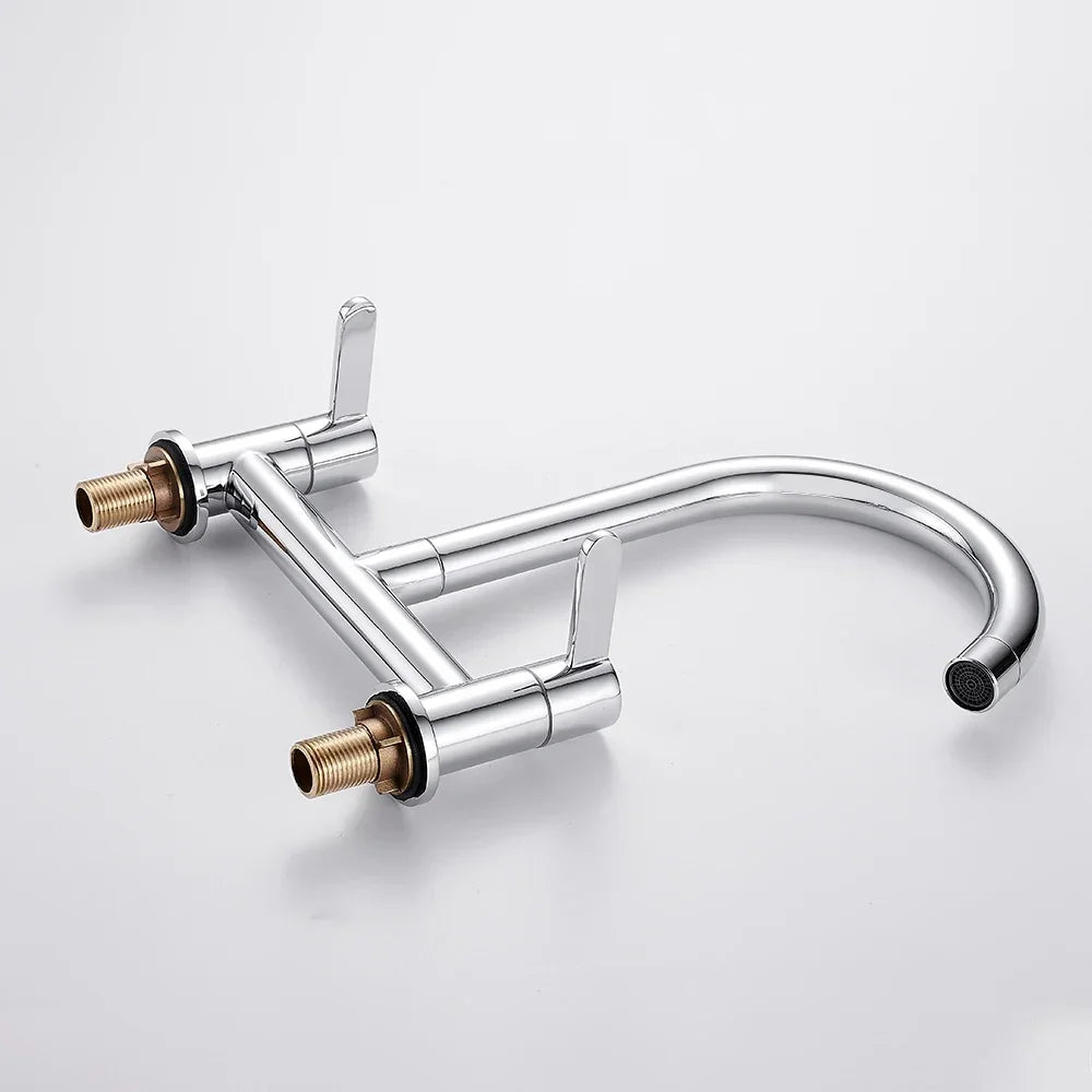 Kitchen Faucet Modern Double Handles Sink Tap 360° Swivel Spout Mixing Faucet Brass Bathroom Faucet for  Sink Deck Mounted