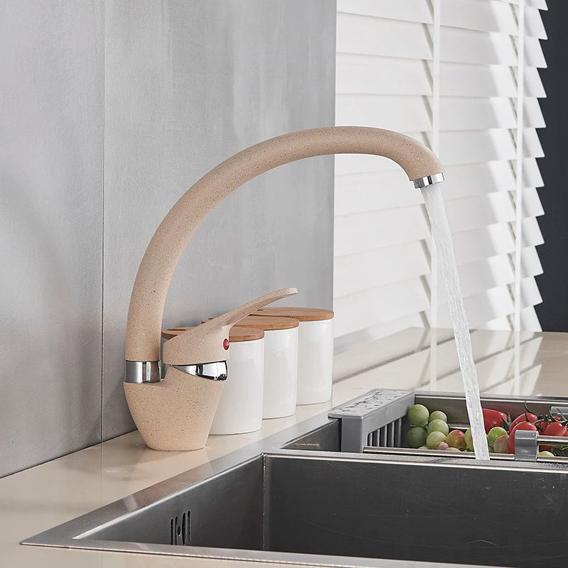 Senlesen Kitchen Sink Faucet Brass 4 Colors Single Handle Hot Cold Water Mixer Tap Sprayer Nozzle Mounted Para Kitchen Faucets