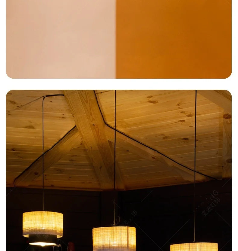 Margin Pendant Japanese Linen Cloth Lamp