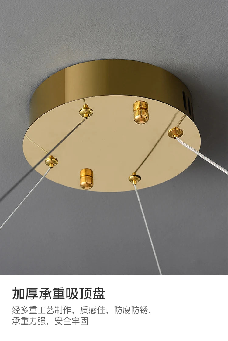 Crystal Chandelier in Simple Stainless Steel or Gold