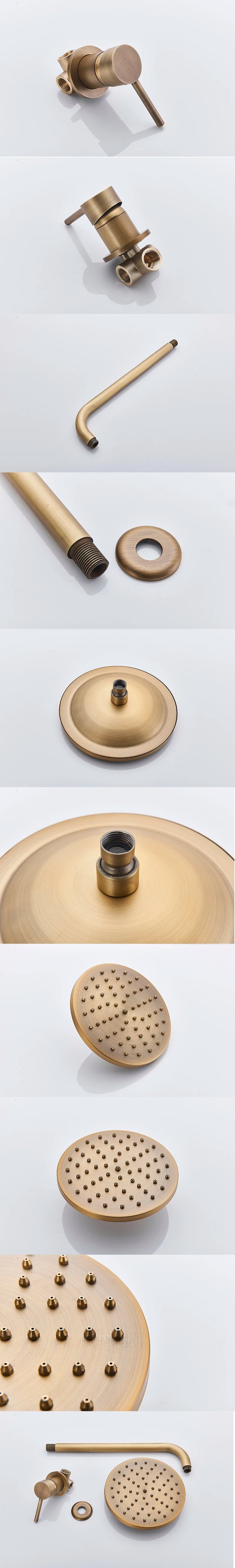 Senlesen Antique Brass Shower Faucets Set Ceramic Valve Core 8 inch Shower Head Wall Mount Hot Cold Mixer Tap Bathroom Faucet