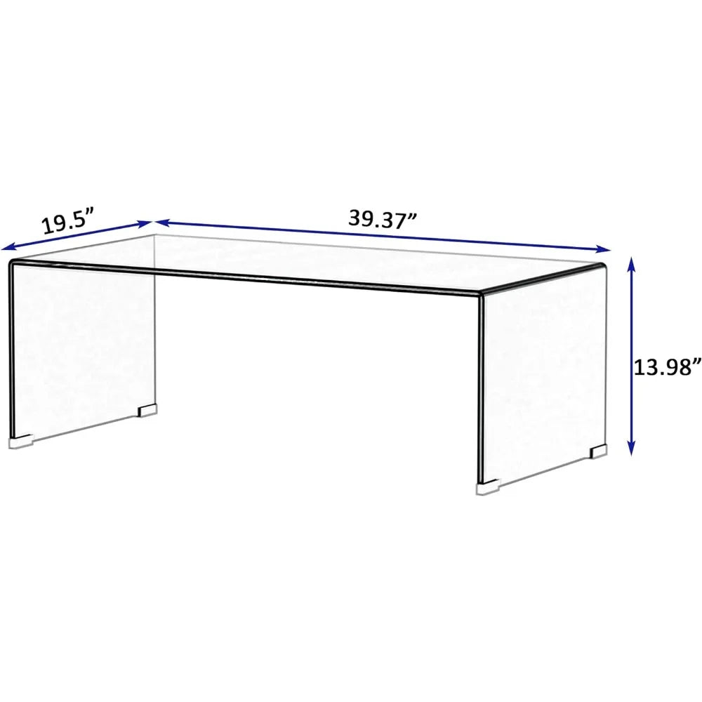 Modern Tempered Glass Coffee Table for Living Room