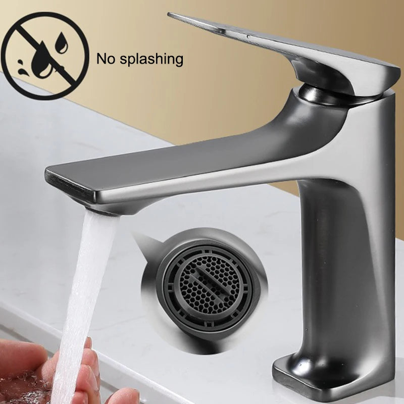 Wanmivezlo Modern Bathroom Sink Faucet Single Handle Deck Mounted Wash Basin Water Tap Hot And Cold Mixer