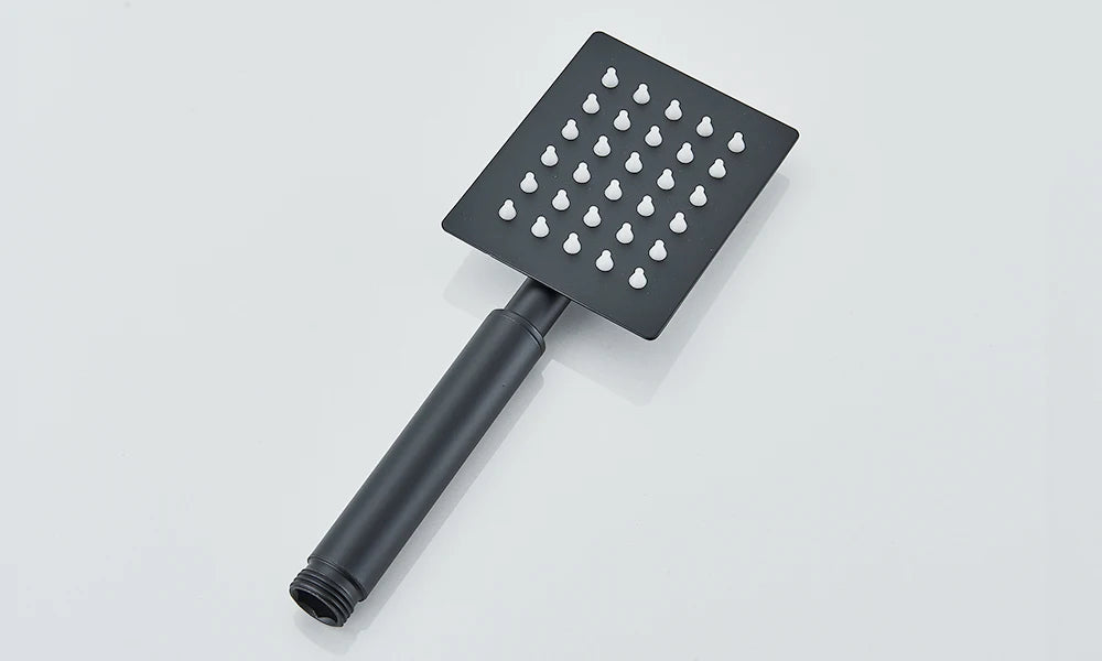 Matte Black Rainfall Shower Faucet Set 8/10/12 Inch Showerhead High Pressure Stainless Steel Rotate Spout Bath Shower Mixer