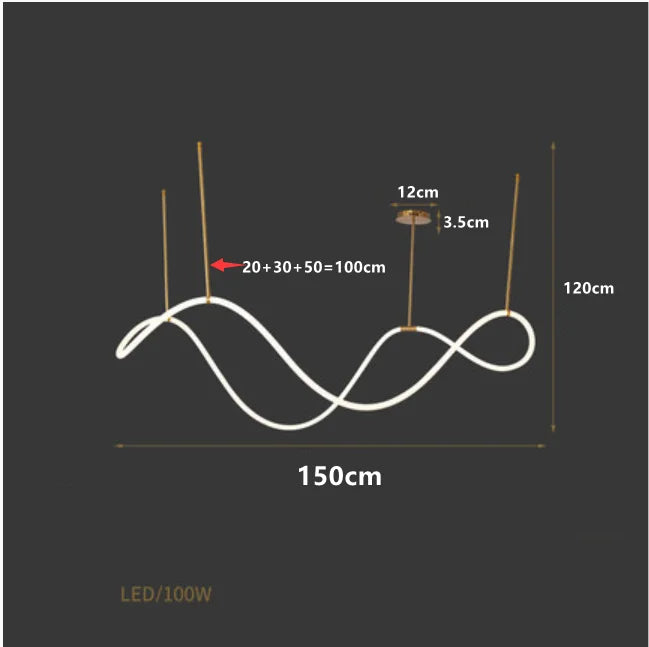 Nordic LED Long Hose Chandelier
