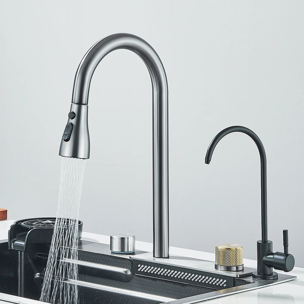 Waterfall Large Kitchen Sink 201 in Stainless Steel