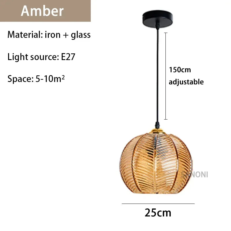 Nordic Modern Striped Glass Chandelier