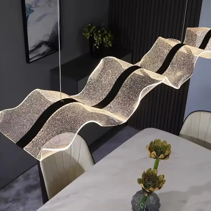 Nordic Acrylic Gold Wave Led Pendant Lamps