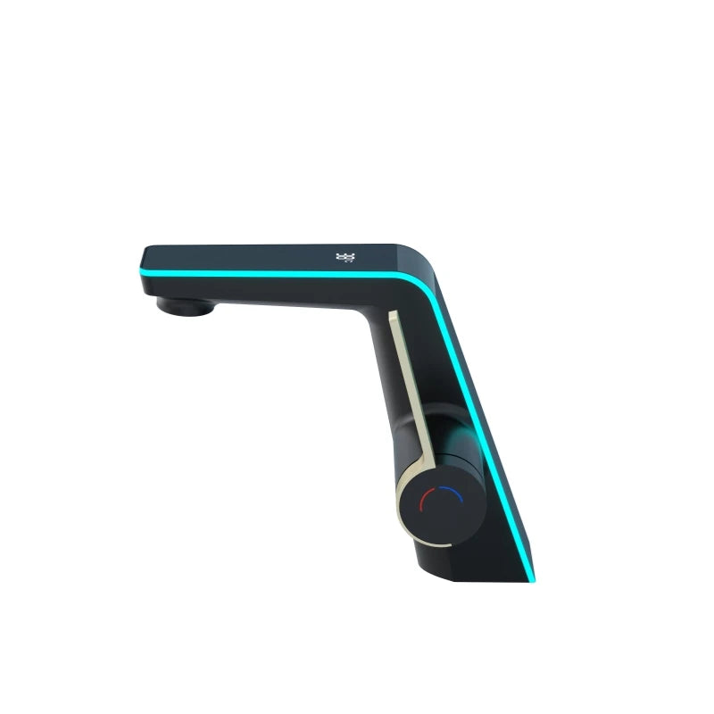 LED Digital Display Bathroom Basin Faucet Tap Hot Cold Temperature Sensing Faucet Deck Mount Sink Mixer Wash Tap Single Hole