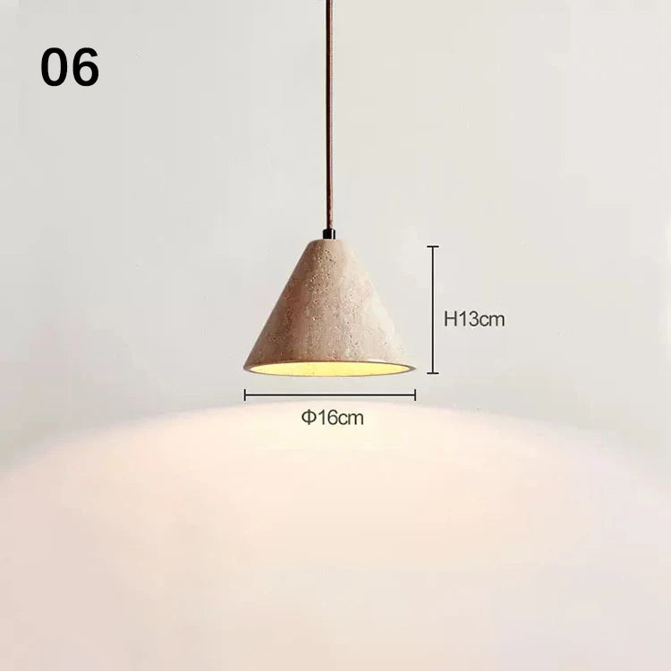 SANDYHA Retro Yellow Hole Stone Bedside Small Pendant Lamp Creative Designer Led Lighting for Bedroom Dining Room Lustre Decor