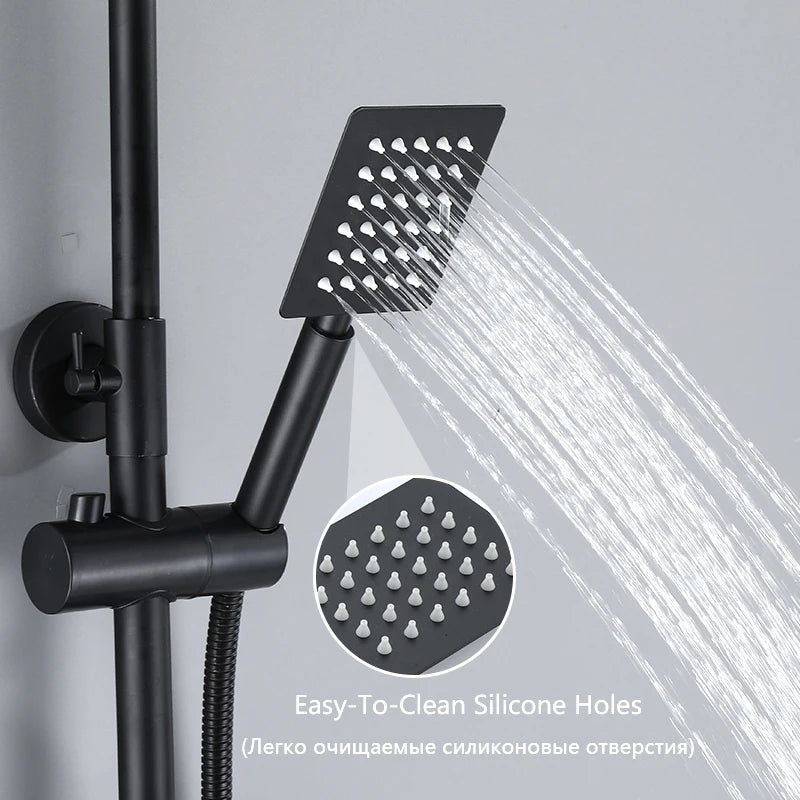 OXG Shower Faucet Bathroom Rain Shower Faucet Set With Digital Display,Rain Shower Column,Bidet Faucet 25C/30CM Watering Can