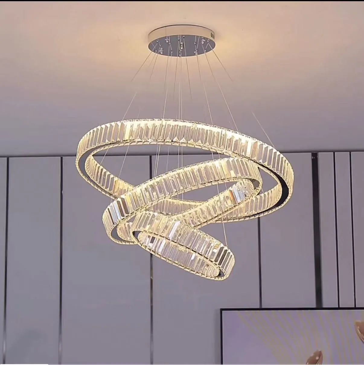 Crystal Chandelier in Simple Stainless Steel or Gold