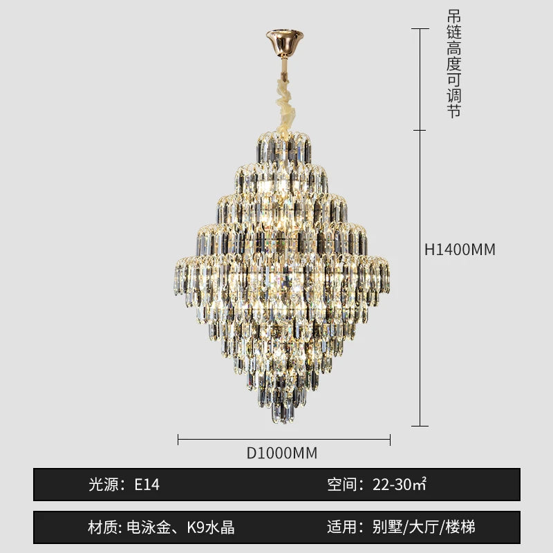 Designer LED Tiered Light Luxury Chandelier