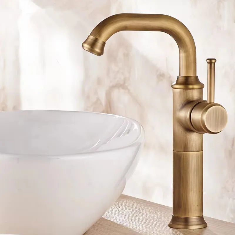 Basin Faucet Total Brass Lead Free Single Lever Hot and Cold Antique Mixer Sink Tap Bathroom Mixer