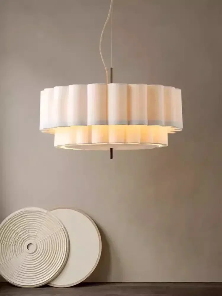 Modern Retro Wabi Sabi Fabric E27 Chandeliers Living Dining Bedroom B&B Decoration Home Pendant Lights Indoor Lighting Fixtures