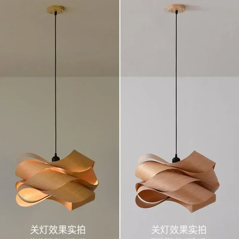 Modern Wood Skin Hanging Lamps