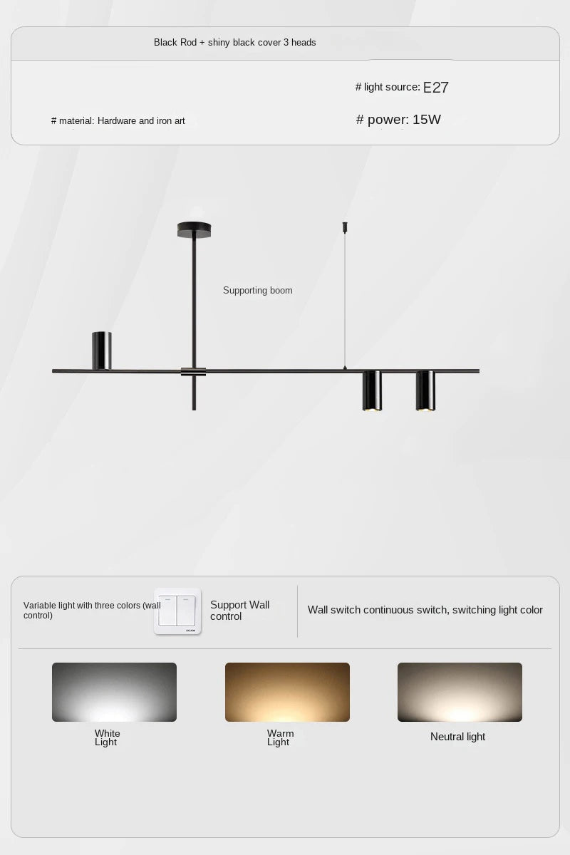 Kitchen Hanging Ceiling Lamps Simple Modern Style Long Chandelier LED Living Room Pendant Light Fixture Dining  Bar Counter Lamp