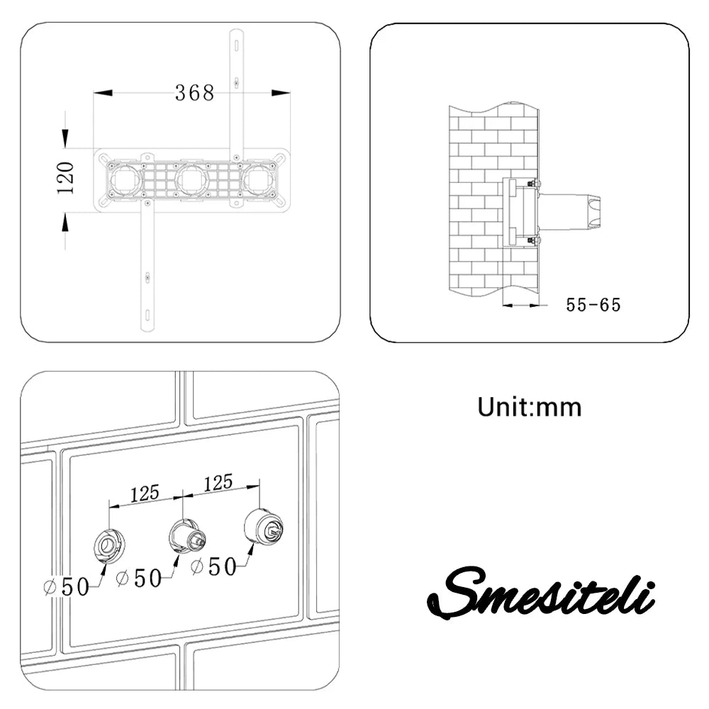 Smesiteli Shower System Set  Brushed Gold Wall Mount Bathroom Faucet Hidden Brass Hot Cold Valve Bath Shower Rain Shower Kit