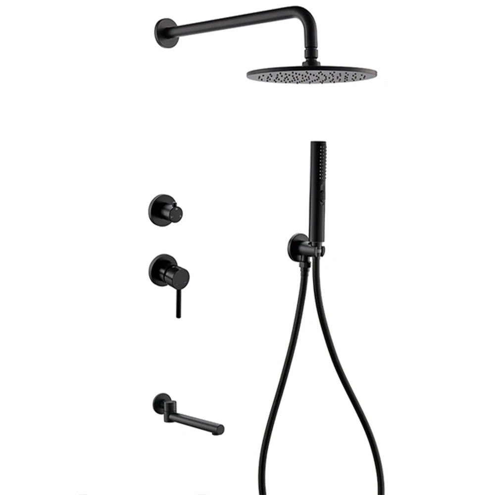 Smesiteli Shower System Set  Brushed Gold Wall Mount Bathroom Faucet Hidden Brass Hot Cold Valve Bath Shower Rain Shower Kit