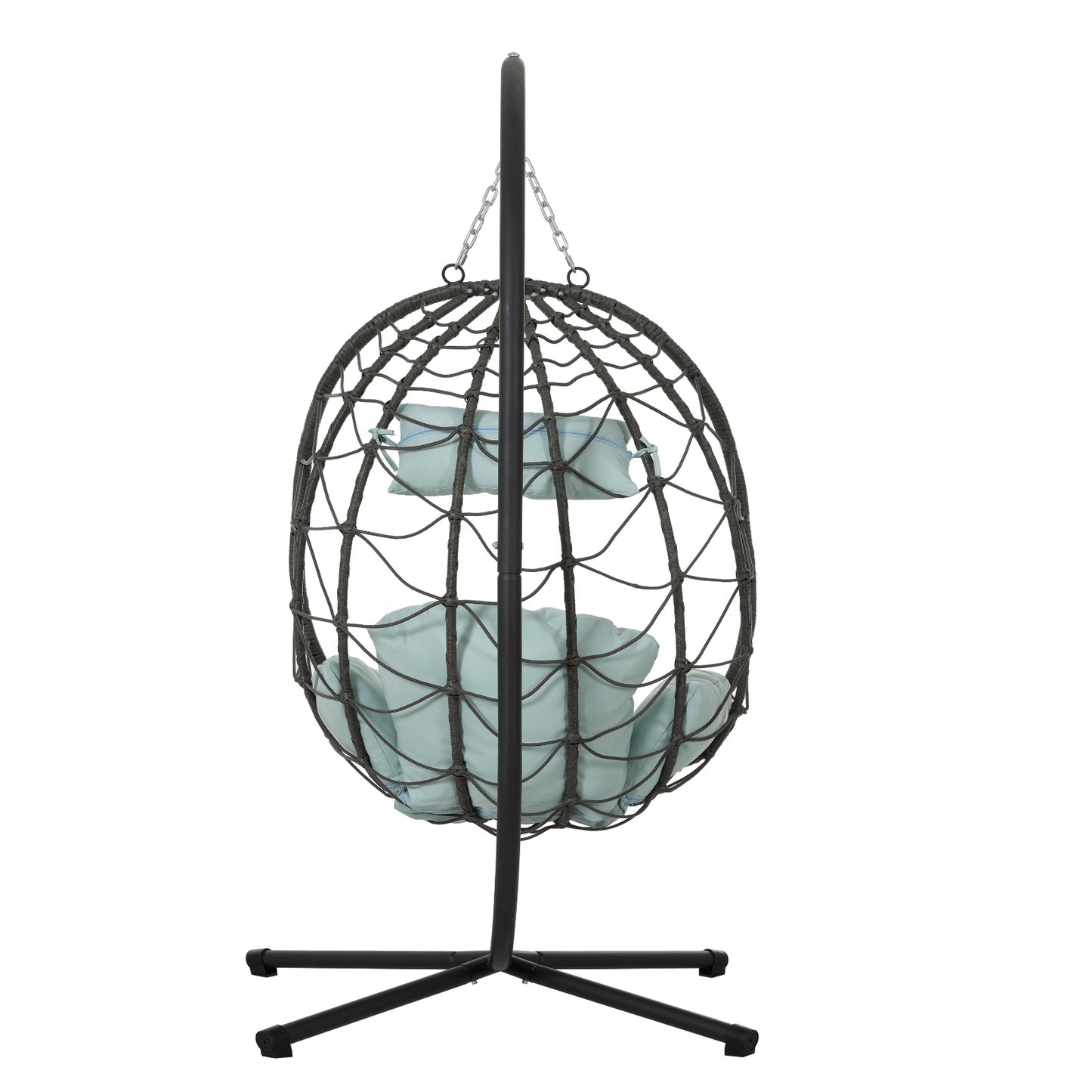Egg Chair With Stand Indoor/Outdoor Swing Chair in Wicker