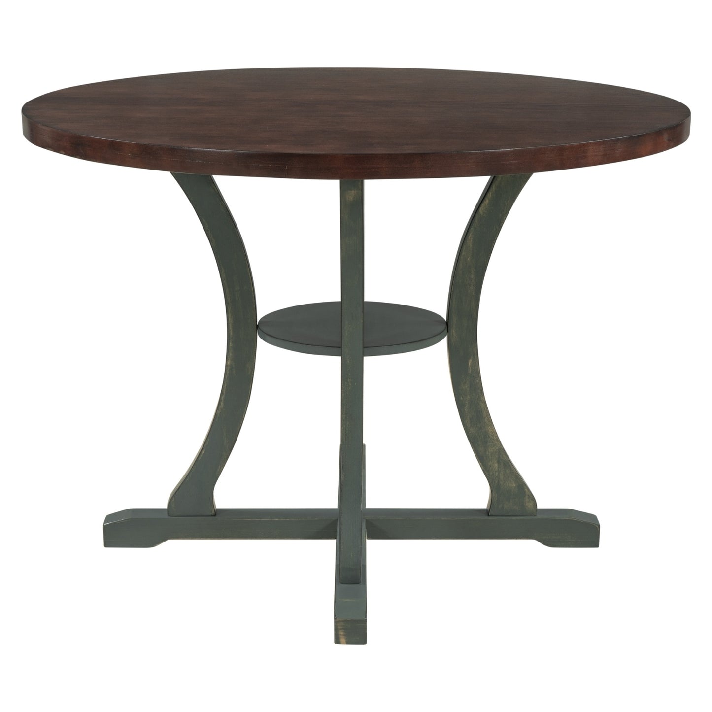5-Piece Round Dining Set with Ornate Chair Backing