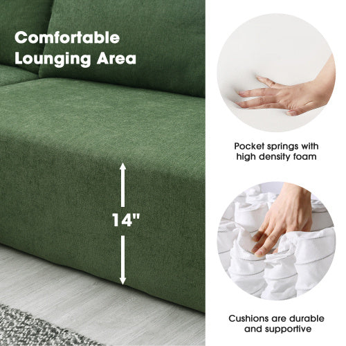 Modular Combination Living Room Sofa Set in Army Green
