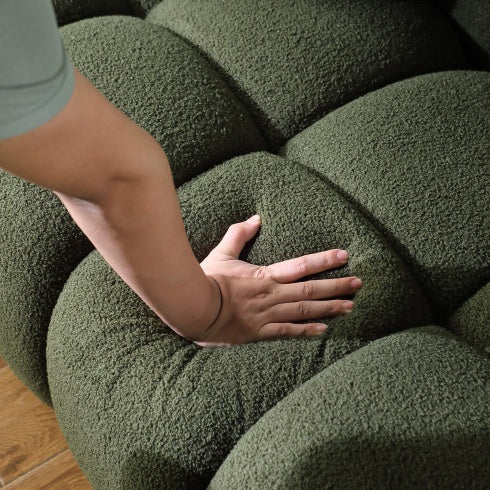 3 Seat Boucle Sofa in Black