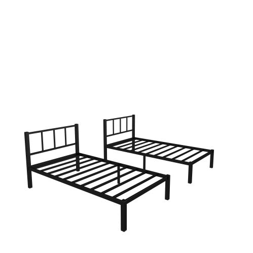 Twin Over Twin & Twin Bunk Beds For 3 in Black Metal