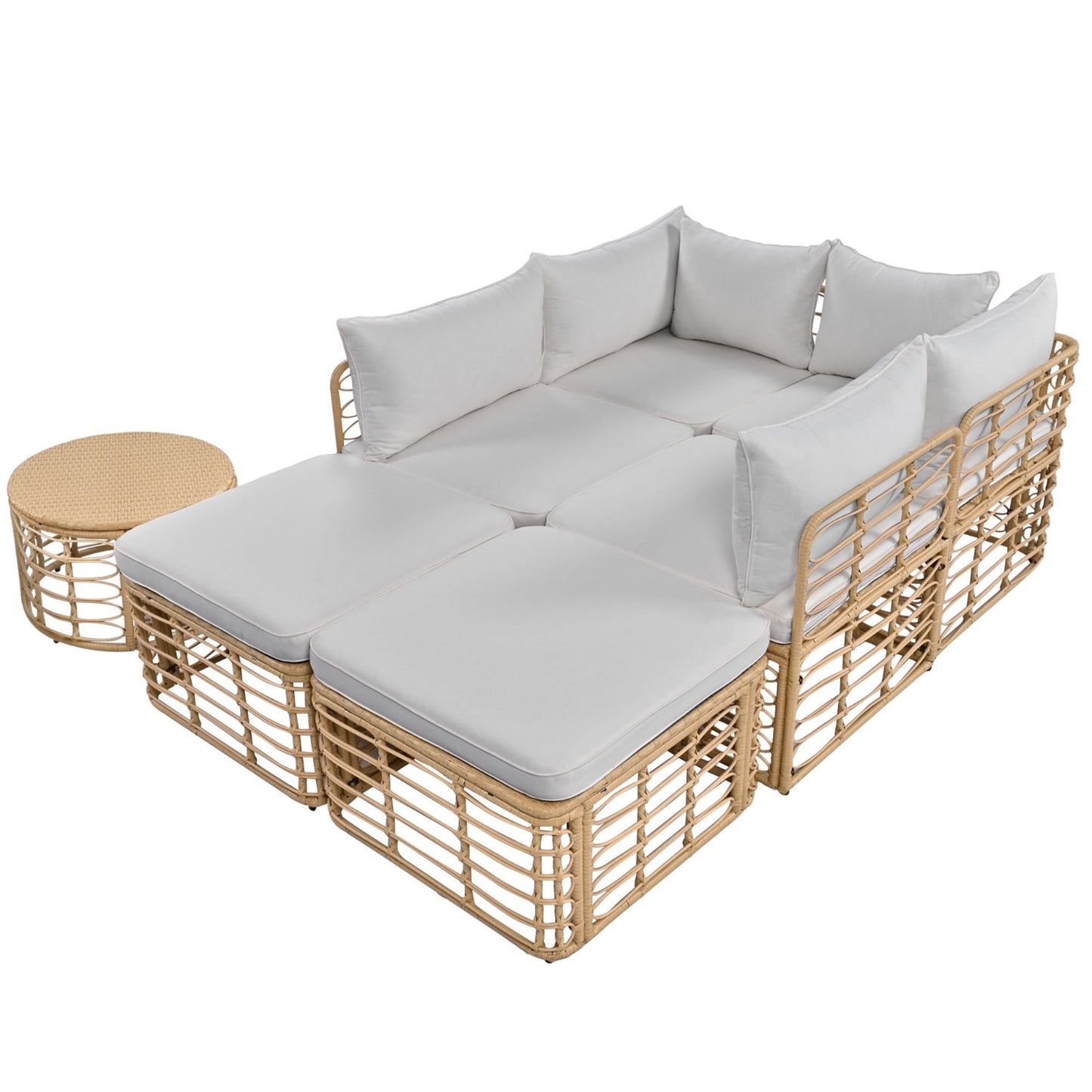 7 Piece Outdoor Rattan Patio Furniture