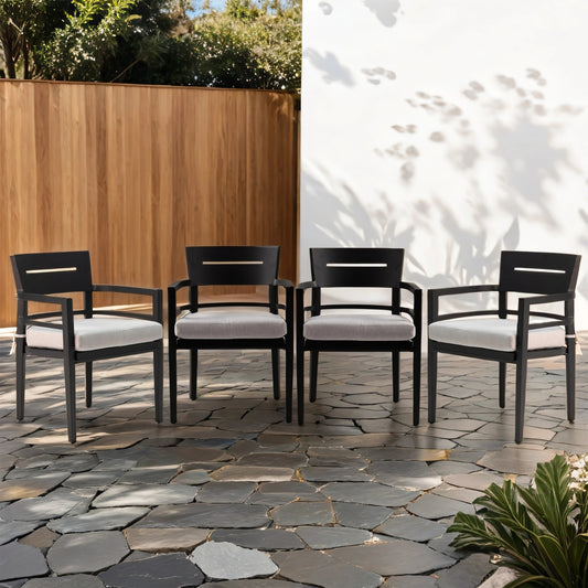 Outdoor Patio Dining Chairs 4PCS With Sunbrella Cushion