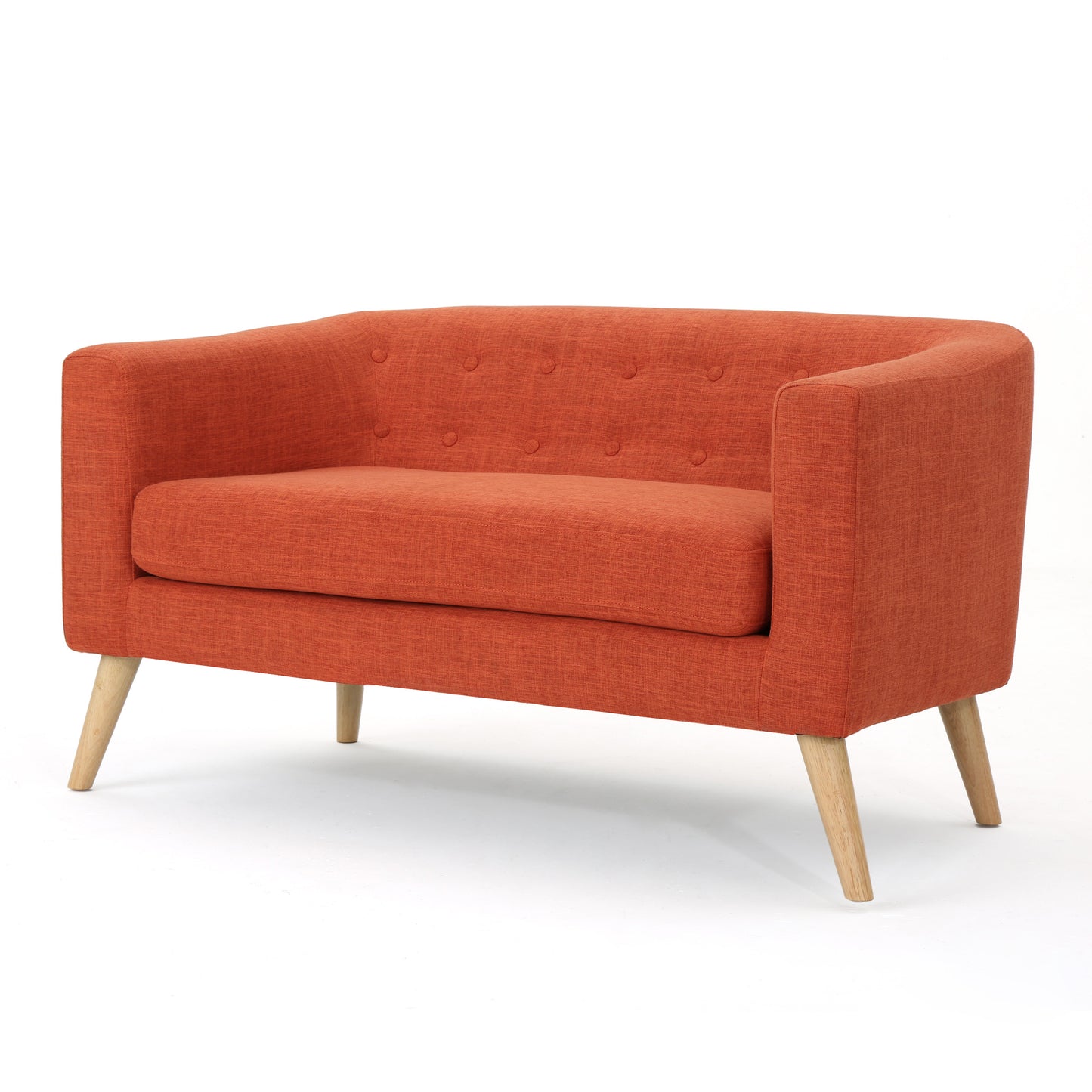 Modern Burnt Orange Double Sofa