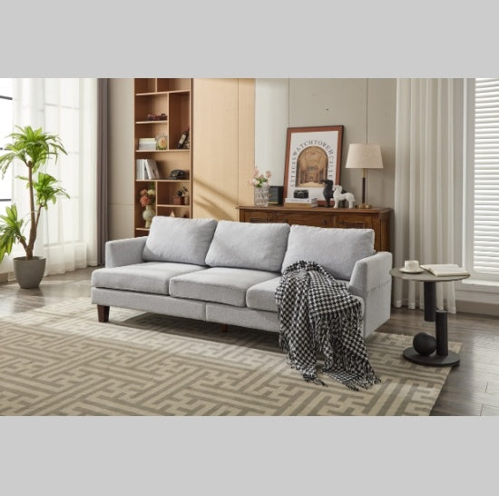 Fabric 3 Seater Couch With 2 USB in Light Green