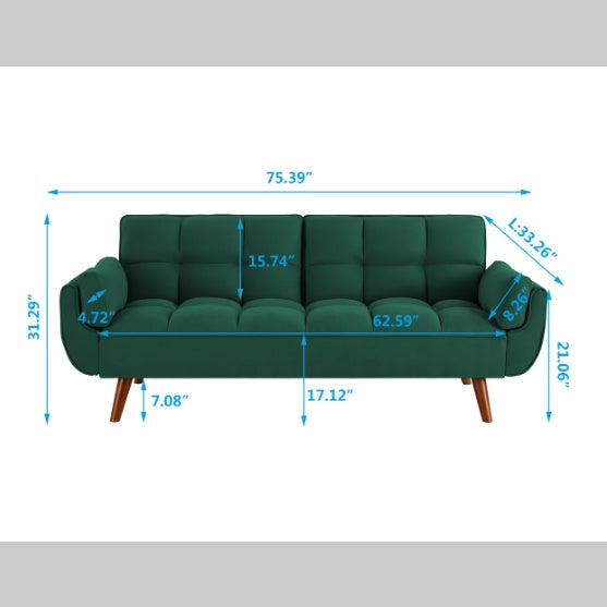 Forest Green Modern Fabric Sofa