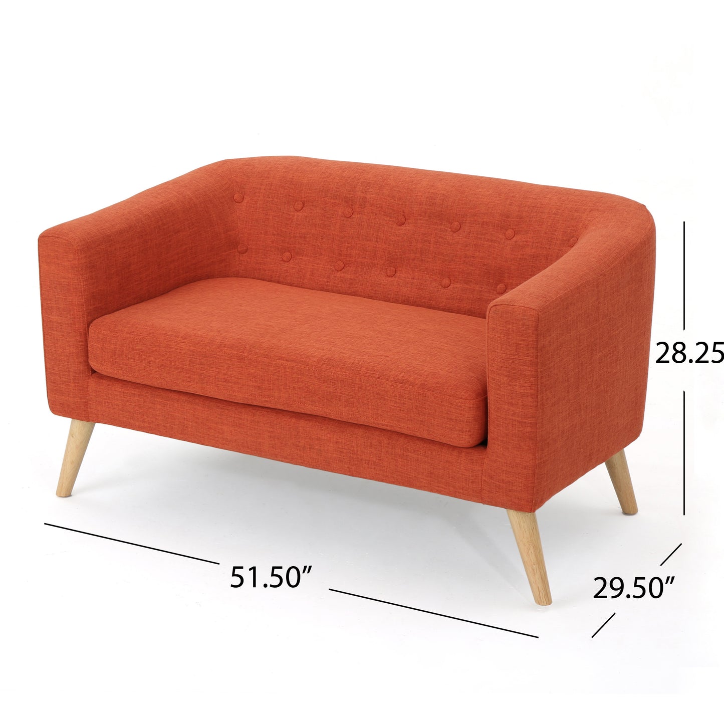 Modern Burnt Orange Double Sofa