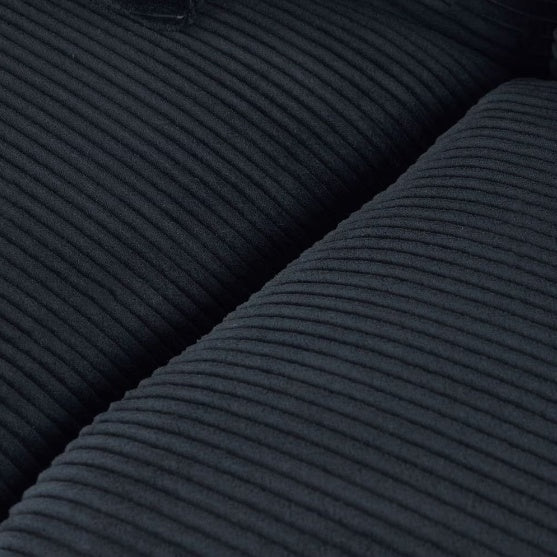 Modern Sofa in Black with Wood Legs