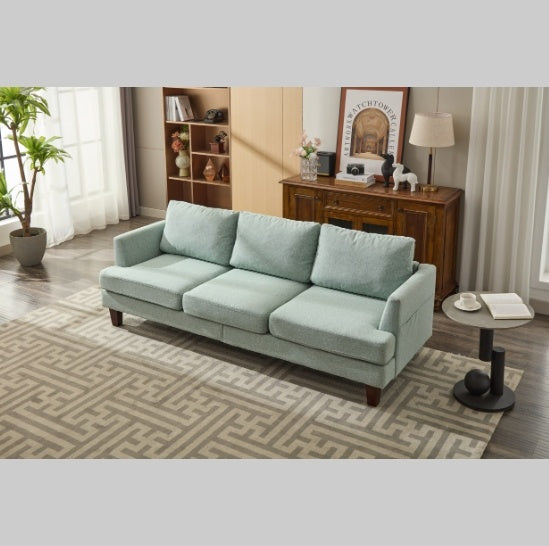 Fabric 3 Seater Couch With 2 USB in Light Green