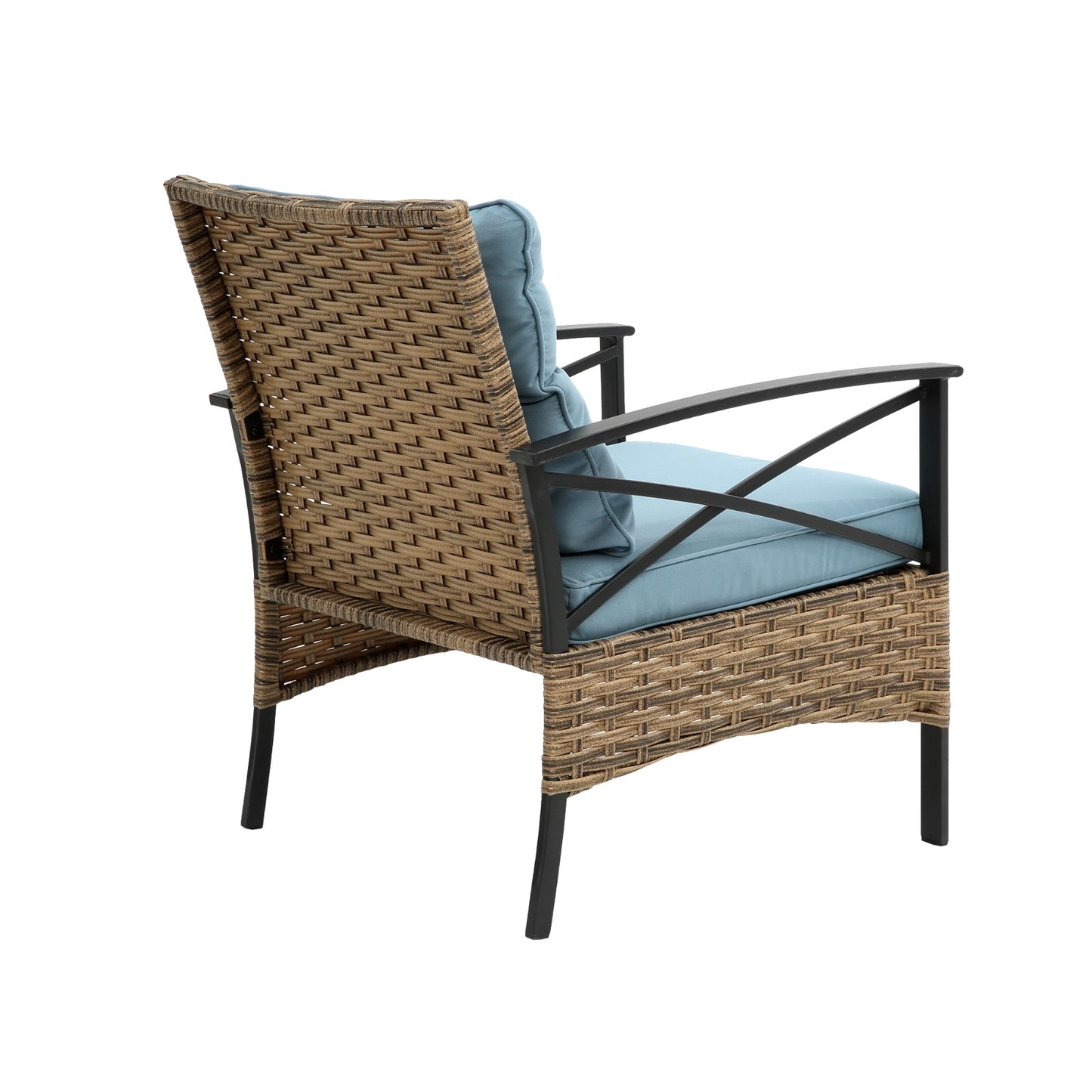 4-Piece Patio Sectional Sofa Set - KD Rattan Wicker Outdoor Furniture