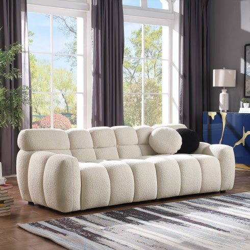 3 Seat Boucle Sofa in Black